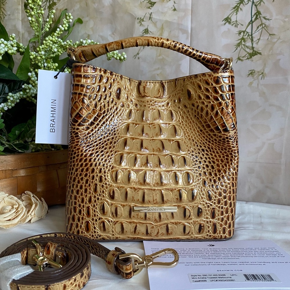 🌹🌹NWT BRAHMIN MINI AMELIA Featured in Iconic Toasted Melbourne